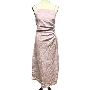 Monrow Light Pink Gathered Midi Dress